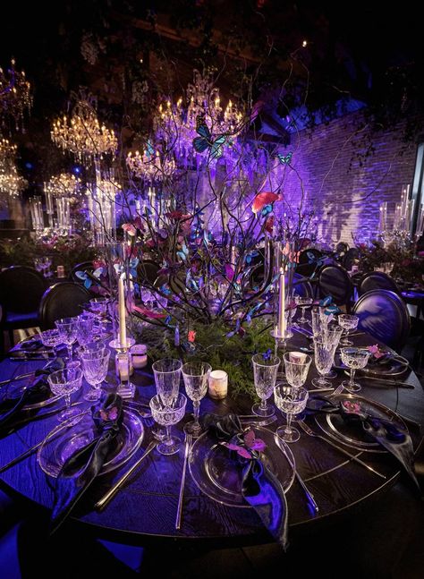 Enchanted Garden Quinceañera – Lisa Lafferty Events Twilight Themed Quinceanera, Quinceanera Themes Forests, Midnight Garden Wedding, Enchanted Quince Theme, Enchanted Night Theme, Maleficent Quinceanera Theme, Midnight Garden Prom Theme, Enchanted Garden Quince, Enchanted Prom Theme