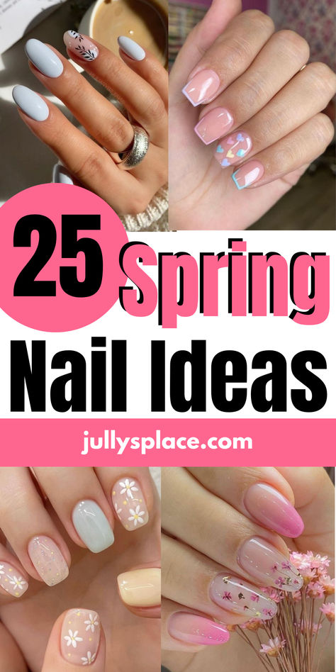 spring nail ideas Spring Nail Ideas, Simple Spring Nails, April Nails, Easter Nail Designs, Spring Acrylic Nails, Spring Nail Trends, Spring Nail Designs, Floral Nail Designs, Cute Spring Nails