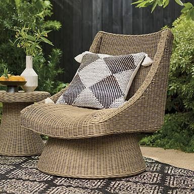 Newcastle Wicker Chair Back Deck Designs, Interior Pool, Wicker Swivel Chair, Front Porch Addition, Outdoor Wicker Chairs, Wicker Side Table, Outdoor Furniture Sofa, Round Chair, Grandin Road