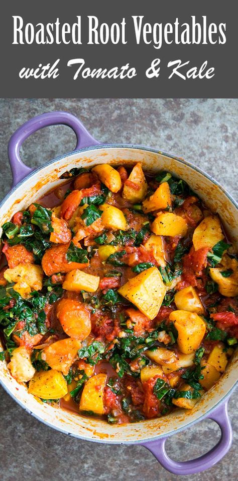 Paleo Stew Recipes, Stew With Tomatoes, Paleo Stew, Root Vegetable Stew, Carrots Beets, Kale Recipe, Roasted Root Vegetables, Savory Food, Root Vegetable