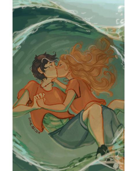 grace 💫 (@blaue.reiter) • Instagram photos and videos Percabeth Fan Art, Underwater Kiss, Kiss Sticker, Dibujos Percy Jackson, Pjo Hoo, Percy And Annabeth, Hands Art, Percy Jackson Fan Art, Magnus Chase