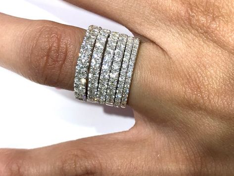 Eternity Diamond Band, Engagement Ring Pictures, Diamond Band Engagement Ring, Diamond Engagement Band, Wedding Ring Diamond Band, Stacked Wedding Bands, Stacked Wedding Rings, Forever Gifts, Stackable Wedding Bands