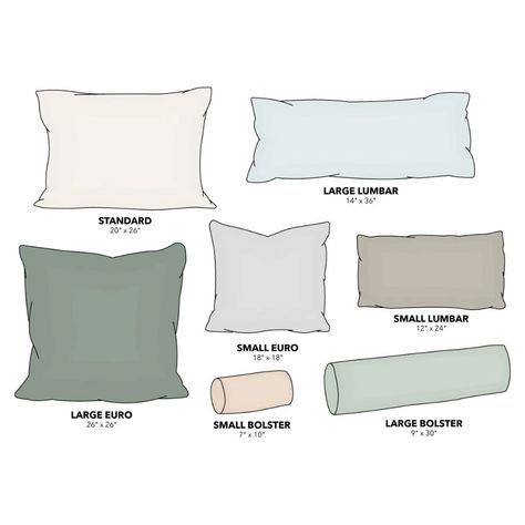 Best Pillow Arrangements for Any Bed | The Family Handyman Daybed Pillow Arrangement, Bed Cushions Arrangement, Bedroom Pillows Arrangement, Bed Pillow Arrangement, Scandinavian Bed, Cushion Arrangement, Daybed Pillows, Pillow Sizes Chart, Pillow Stack