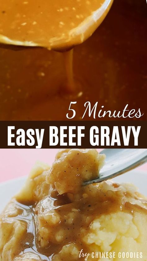 Beef gravy – is the most important role and the secret to making all dishes delicious. This gravy recipe is made from scratch, but without drippings. Easy and quick, prepared in just 5 minutes. #sauces #dinnerideas #dinner Easy Beef Gravy, Basic Sauces, Brown Gravy Recipe Easy, Beef Gravy Recipe, Easy Brown Gravy, Homemade Brown Gravy, Brown Gravy Recipe, Homemade Gravy Recipe, Gravy From Scratch