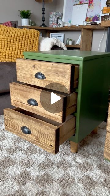 Pine Bedside Table Upcycle, Diy Bedside Table Ideas, Bedside Table Makeover, Pine Bedside Table, Trim Paint, Upcycling Furniture, Bedside Drawers, Old Beds, Side Tables Bedroom