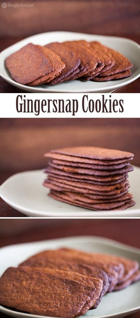 Cookies With Molasses, Ginger Snap Cookies Recipe, Gingersnap Cookies, Cookie Crisp, Ginger Snap Cookies, Ginger Snap, Ginger Cookies, Simply Recipes, Biscuit Cookies