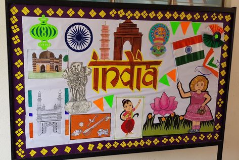 Cultural Diversity In India Posters, Poster On Independence Day, School Decorations Diy, Cultural Exhibition, Notice Board Decoration, Geography Themes, School Chalkboard Art, Soft Board Decoration, Indian Decoration