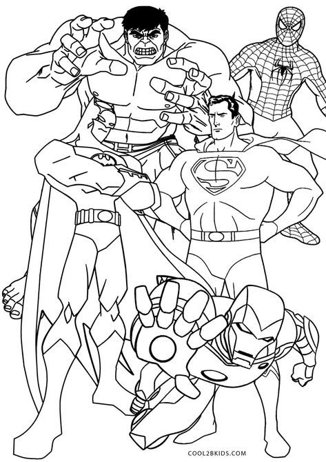 Super Hero Coloring Sheets, Spiderman Coloring Pages, Superman Coloring Pages, Superhero Printables, Hulk Coloring Pages, Fargelegging For Barn, Lego Avengers, Avengers Coloring Pages, Superhero Coloring Pages