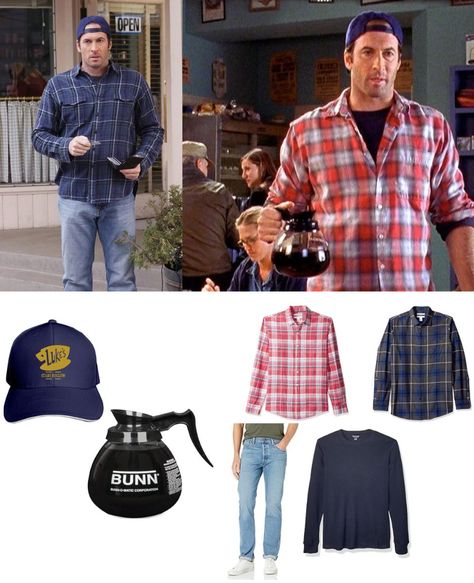 Gilmore Girls Trunk Or Treat, Gilmore Girls Costume Ideas, Luke Danes Halloween Costume, Luke Danes Outfit, Luke Gilmore Girls Outfits, Luke From Gilmore Girls Costume, Luke Danes Inspired Outfit, Lorelai Gilmore And Luke Danes Costume, Lorelei And Luke Costume