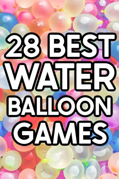 Tons of fun outdoor water balloon games for any size group! Perfect for preschoolers through adults! Water Baloon Games, Water Balloon Games, Fun Games For Adults, Outdoor Water Activities, Balloon Games, Outdoor Party Games, Group Party, Water Games For Kids, Minute To Win It Games