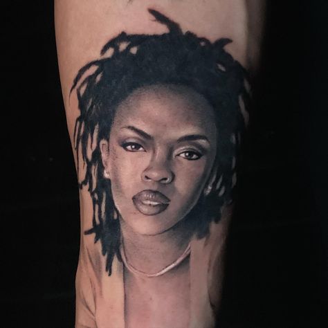 Lauren Hill Tattoo, Lauryn Hill Tattoo, Lauryn Hill Quotes, Musician Tattoo, Hill Tattoo, Lauren Hill, Icon Tattoo, Native American Tattoos, Portrait Tattoos