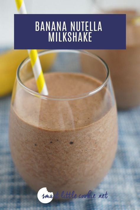 Nutella Shake, Nutella Smoothie, Nutella Milkshake, Milkshake Smoothie, Nutella Snacks, Summer Coolers, Banana Smoothie Recipe, Kids Dishes, Banana Nutella