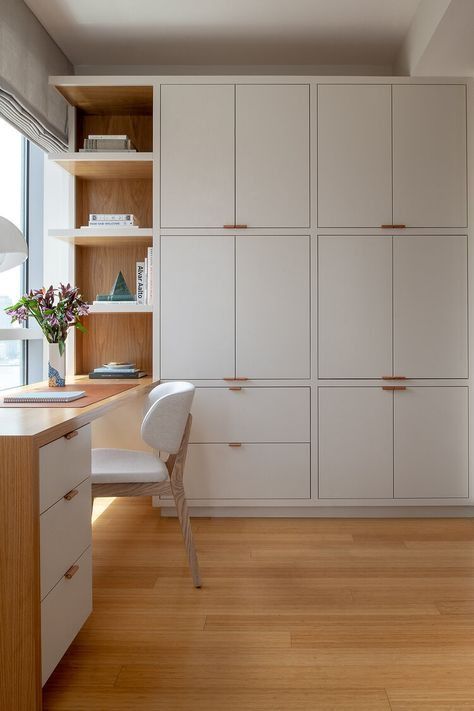 Floor To Ceiling Office Cabinets, Bedroom Built Ins Armoires & Wardrobes, Office Wardrobe Design, Bedroom Closet Design, Wardrobe Design Bedroom, Bilik Tidur, Small Room Design, غرفة ملابس, Hus Inspiration