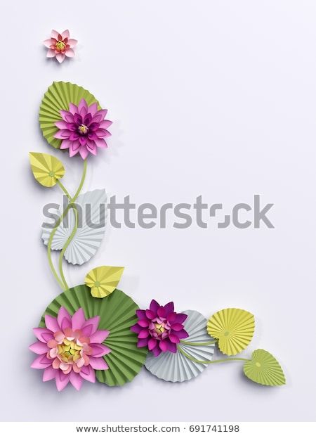 3d Render Paper Lotus Flowers Corner Stock Illustration 691741198 Hearts Paper Crafts, Paper Lotus, Craft Work For Kids, Fall Arts And Crafts, Classroom Board, Paper Flower Decor, Paper Flower Crafts, Paper Flower Bouquet, Hanging Flower Wall