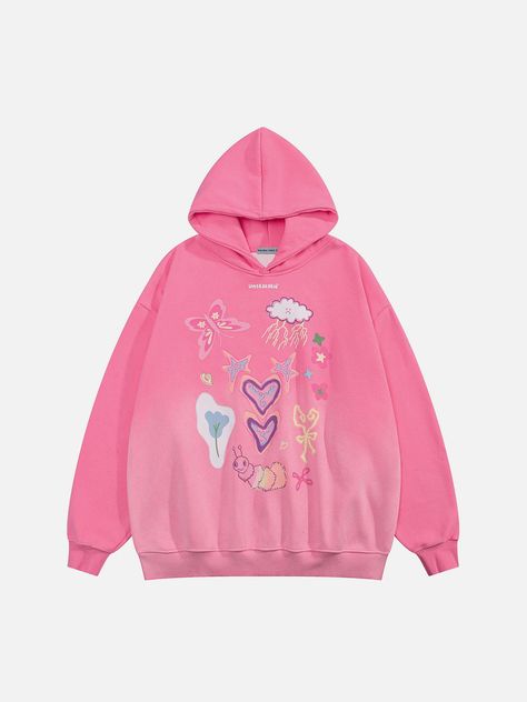 Top Streetwear Brand Aelfric Eden, Street fashion clothes shopping online, free shipping worldwide! Brynlee Dawn, Insect Cartoon, Cartoon Hoodie, 90s Y2k Fashion, Aelfric Eden, Top Streetwear Brands, Twinkling Stars, Fluffy Clouds, Vibrant Flowers