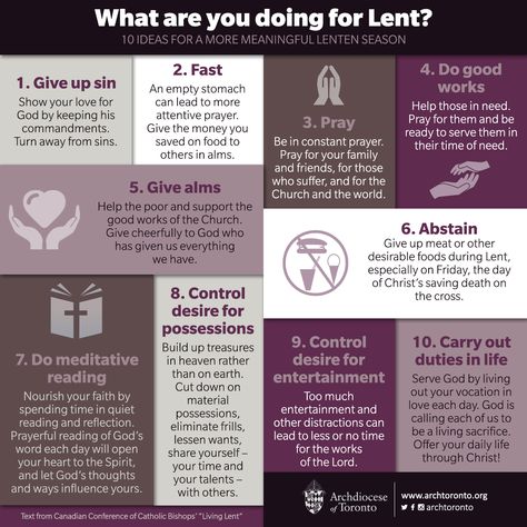 What Are Your Lenten Plans? Here's 10 Ways to Make the Most of This Liturgical Season | ChurchPOP Catholic Lent Ideas, Lenten Season Quotes, What Is Lent, Lent Ideas, Lent Season, 40 Days Of Lent, Catholic Lent, Lent Prayers, Praying For Your Family