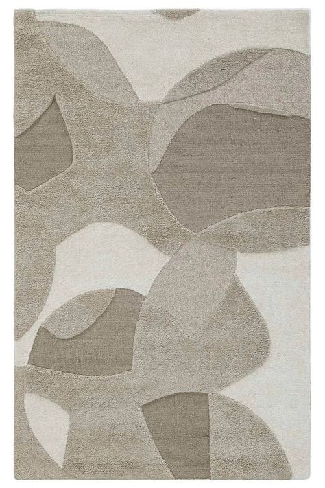 Rectangle Abstract Hand Tufted Wool Area Rug in Natural | AllModern