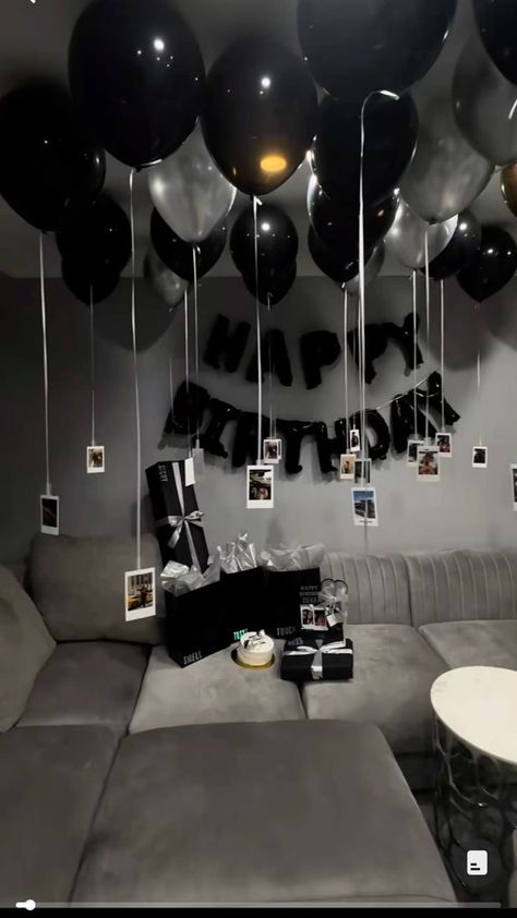 #birthdaydecor #partydecor #birthdayparty #partyplanning #eventplanning #celebration #decorinspiration #partyideas #birthdayfun #partytime #decorations #birthdaybash #partydecorations #birthdaycelebration #partyplanner #birthdayvibes Birthday Decorations For Bf, Black Birthday Room Decorations, 21 Bday Ideas For Guys, Men Birthday Room Decoration, Boyfriend Birthday Balloons, Apartment Birthday Decorations For Him, Birthday Decorated Room For Him, Decorating For Boyfriend Birthday, Home Birthday Decorations For Husband