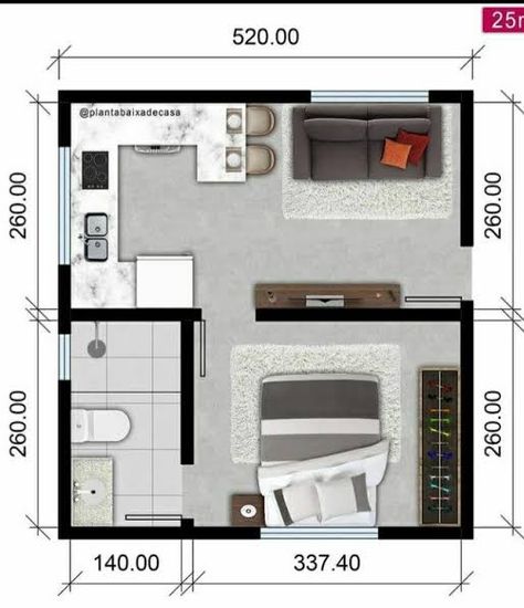 Small Apartment Floor Plans, Small Apartment Layout, Small Apartment Plans, Studio Apartment Floor Plans, Apartemen Studio, Arusha Tanzania, Prefab Home, Small House Layout, House Floor Design