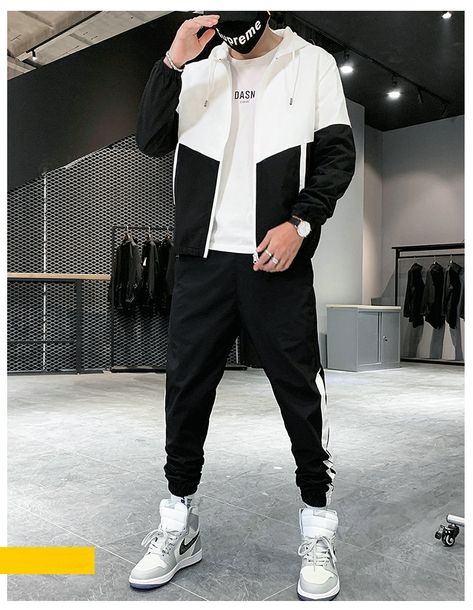 Male Tracksuit, Men Tracksuit, 2 Piece Sets, Fall Pants, Clothes Men, Hooded Jacket Men, Track Suit Men, Men Streetwear, Casual Joggers