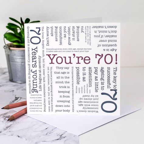 70th Birthday Quotes, Quotes For Woman, Quotes For Cards, Birthday Verses For Cards, Brother Birthday Quotes, Birthday Verses, Card Quotes, Cards Masculine, 70th Birthday Card