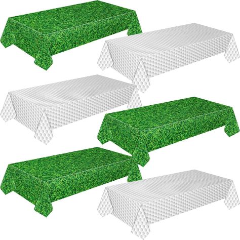 PRICES MAY VARY. Pe Plastic What You Get: you will receive 3 pieces of golf field tablecloths and 3 pieces of golf pattern table covers, each measuring 54 x 108 inches, which can ensure that your table all covered; 2 Different styles of golf theme party disposable tablecloths can meet your needs and create a gaming atmosphere for your golf party Golf Pattern Design: the golf tablecloth takes green and white, and golf court patterns as the background, adding a festival air to your golf theme part Golf Party Games, Grass Decoration, Golf Pattern, Golf Theme Party, Bday Party Kids, Sports Party Decorations, Golf Birthday Party, Golf Party, Golf Theme