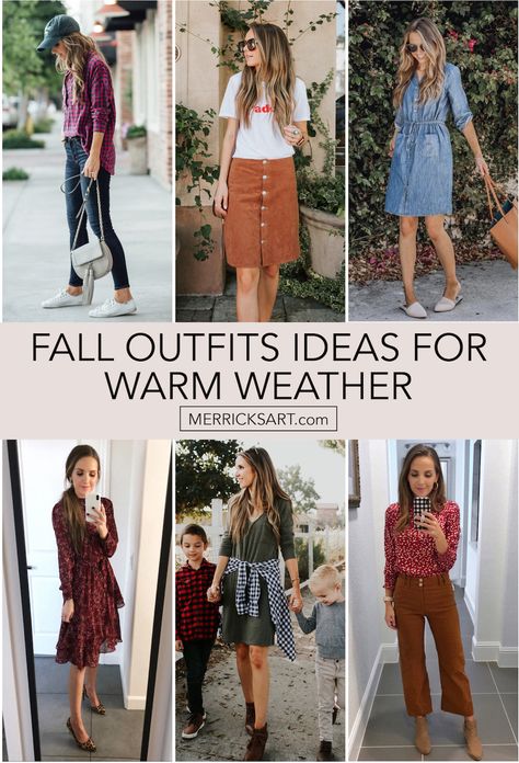 fall outfits for warm weather Cute Fall 2023 Outfits, Warm November Outfits, Early Fall Outfits Casual, What To Wear To The Fair Fall, Cute Fall Outfits Hot Weather, Hot Fall Days Outfits, September 2023 Outfit Ideas, Fall Barbecue Outfit, Fall Outfits Women For Hot Weather