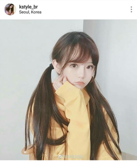 Korean japanese Asian hair pig tails twin tails Wang Shu, Tail Hairstyle, Cute Twins, Aichi, Uzzlang Girl, Jolie Photo, Kawaii Girl, Ulzzang Girl