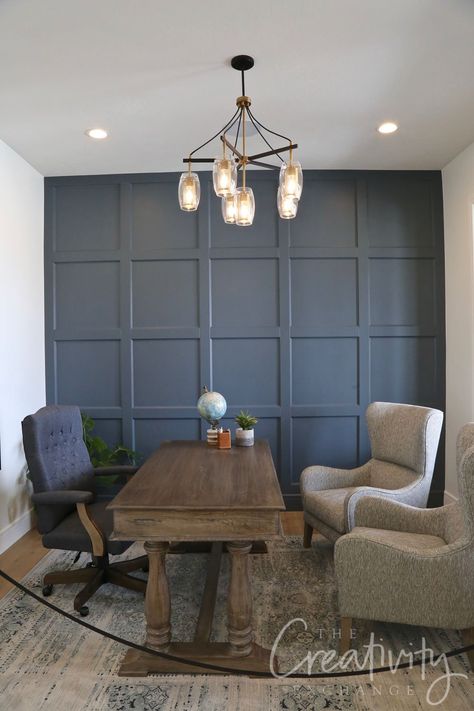 Dark Gray Accent Wall, Gray Accent Wall, Accent Wall Dining, Black Tile Bathrooms, Brick Accent Wall, Painted Brick Fireplaces, Grey Accent Wall, Blue Accent Walls, Black Dining Room