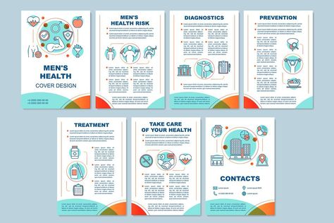 Men's health brochure template Education Brochures, 브로셔 디자인, Desain Buklet, Brochure Template Layout, Page Layouts, Leaflet Design, Booklet Design, Brochure Layout, Children's Rights