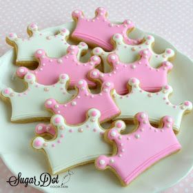 Princess Crown Cookies, Disney Princess Cookies, Dot Cookies, Decorate Sugar Cookies, Crown Cookies, Sugar Cookies With Royal Icing, Princess Crowns, Princess Cookies, Cookie Images