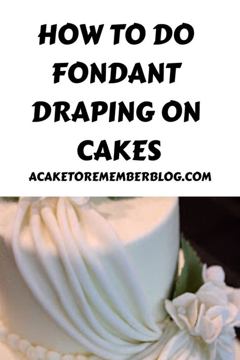 how to do fondant draping on cakes Fondant Drapes Tutorial, Fondant Drape Cake, Drape Wedding Cake, Easy Fondant Decorations, Diy Cakes, Icing Techniques, Pretty Cake, Store Bought Cake, Cake Maker