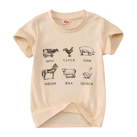 PRICES MAY VARY. 🐂Material---This toddler farm shirt is made of high quality cotton blend, soft, breathable, and skin-friendly. Funny toddler shirts, baby boys girls short sleeve graphic tees, are comfortable to wear. 🐂Feature---Toddler graphic tees, classic round neck, cute cow, chicken, horse, sheep, pig, duck, farm animal print shirt for toddlers. Kids short sleeve animal graphic shirts for baby boys girls, toddler baby summer cute tee shirts, make your little one more lovely! 🐂Size---Funn Kids T Shirt Design Ideas, Kids Tees Design, Cow Tops, Duck Farm, Circuit Maker, Animals Graphic, Toddler Summer Outfits, Funny Animal Shirts, Toddler Graphic Tee