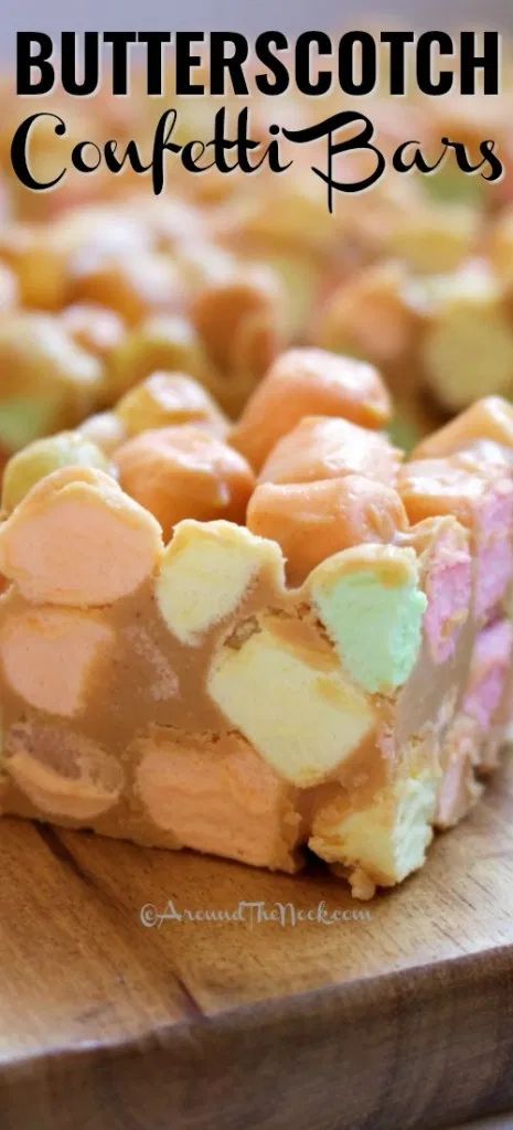 Confetti Bars Recipes, Peanut Butter Butterscotch Bars, Carmel Marshmellow Treats, Peanut Butter Confetti Squares, Butterscotch Confetti Squares, Butterscotch Peanut Butter Bars, Confetti Squares Butterscotch, Marshmallow Butterscotch Squares, Peanut Butter Butterscotch Marshmallow