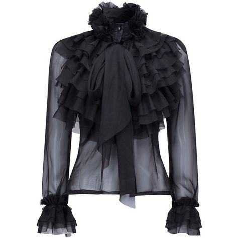 Black High Neck Bow Tie Front Layered Ruffle Sheer Shirt ($36) ❤ liked on Polyvore featuring tops, blouses, jackets, shirts, flower shirt, sheer shirt, tie front blouse, bow tie shirt and long blouse Ruffle Shirts Blouses, Neck Bow Tie, High Neck Shirts, Bow Tie Shirt, Bow Tie Blouse, Organza Blouse, High Neck Blouse, Neck Bow, Sheer Shirt