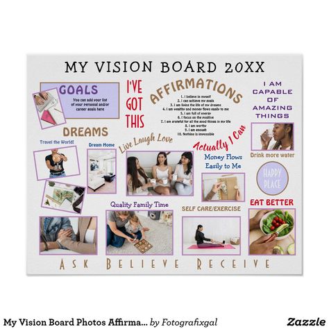 Vision Board Frame, Vision Journal Ideas, Vision Board Poster, Vision Board Project, Vision Board Themes, Creative Vision Boards, Vision Board Workshop, Vision Board Words, Vision Board Diy