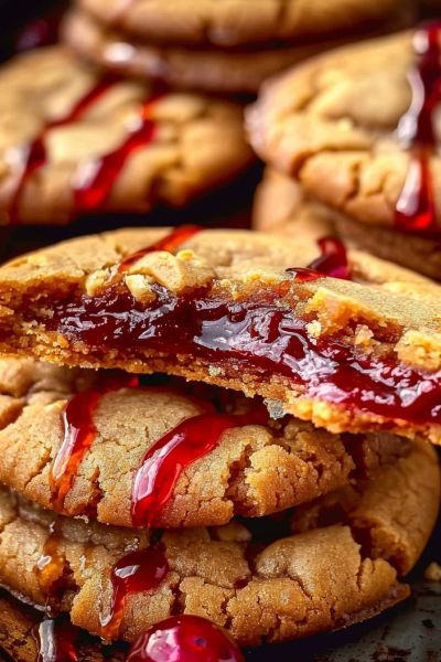 Peanut And Jelly Cookies, Jelly Stuffed Peanut Butter Cookies, Jelly Filled Peanut Butter Cookies, Peanut Butter And Jelly Breakfast, Thick Chewy Peanut Butter Cookies, Peanut Butter Jam Cookies, Peanut Butter And Jelly Stuffed Cookies, Peanut Butter And Jelly Pinwheels, Peanut Butter And Jelly Desserts