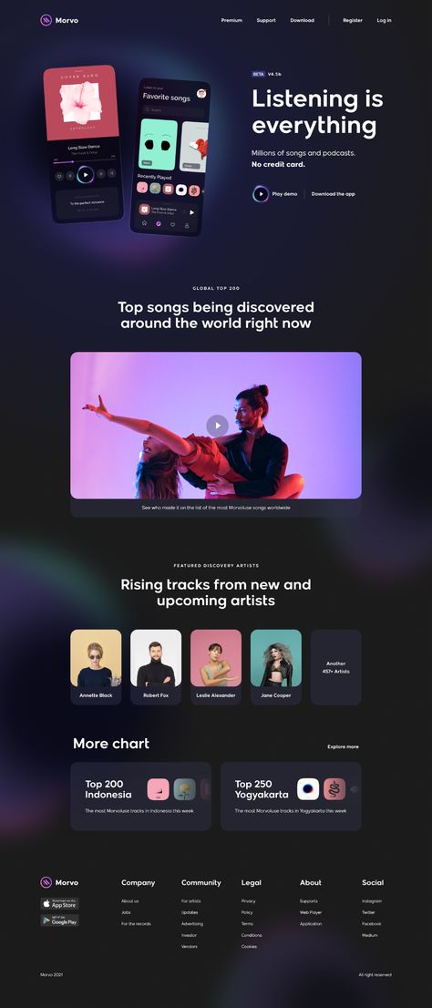 Landing Page Inspiration Creative, Music Landing Page Design, Event Planning Website Design, Music Landing Page, Music Player Website, Music Website Design, Creative Landing Page Design, Pretty Web Design, Jewelry Website Design