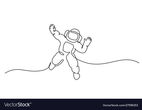 Astronaut Line Drawing, Simple One Line Drawings, One Line Drawing Simple, Line Drawing Embroidery, Astronaut Logo, One Line Drawings, One Continuous Line Drawing, Astronaut Drawing, Embroidered Canvas Art