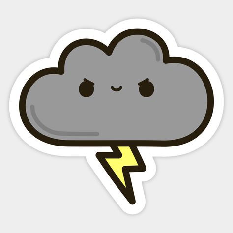 Happy cloud shooting lightning! -- Choose from our vast selection of stickers to match with your favorite design to make the perfect customized sticker/decal. Perfect to put on water bottles, laptops, hard hats, and car windows. Everything from favorite TV show stickers to funny stickers. For men, women, boys, and girls.