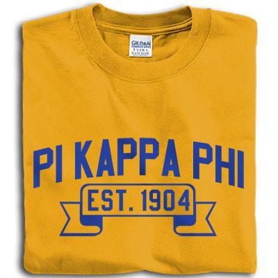 Pi Kappa Phi Vintage Football Printed T-Shirt - Gildan 5000 - CAD Delta Tau Delta, Alpha Kappa Psi, Pi Kappa Phi, Theta Chi, Frat Party, Alpha Phi Omega, Sigma Alpha Epsilon, Kappa Kappa Psi, Delta Chi