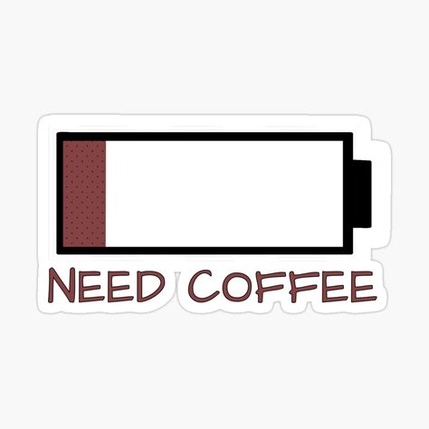 Get my art printed on awesome products. Support me at Redbubble #RBandME: https://www.redbubble.com/i/sticker/Need-Coffee-by-shopdiego/147286621.EJUG5?asc=u Aesthetic Coffee Stickers Printable, Stickers Coffee Design, Coffee Lover Sticker, Coffee Stickers Aesthetic, Coffee Shop Stickers, Cute Coffee Stickers, Stickers Cafe, Cafe Stickers, Brown Stickers