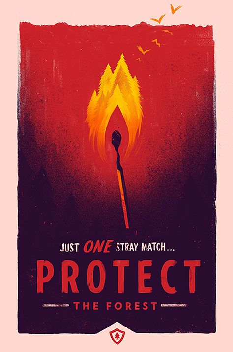 Olly Moss, Video Game Print, Safety Posters, Gig Poster, Fire Designs, Mellow Yellow, Graphic Design Typography, Book Cover Design, The Forest