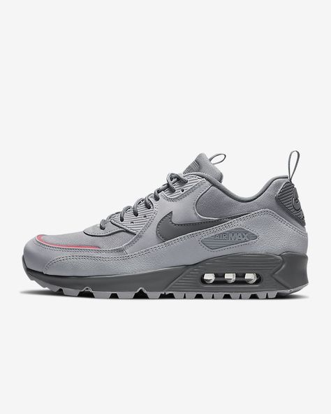 Airmax 90s, Nike Store, Military Inspired, Nike Air Max 90, Shoes Nike, Grey Fashion, Brooks Sneaker, Work Boots, Air Max Sneakers