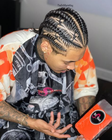 Hairstyles For Men 4c Hair, Men Braids With Designs, Men’s Cornrows Designs, Cool Cornrow Braids, Mens Braids Designs, Star Braids Men, Men Braids Design, Braids Designs For Men, Men Long Braids