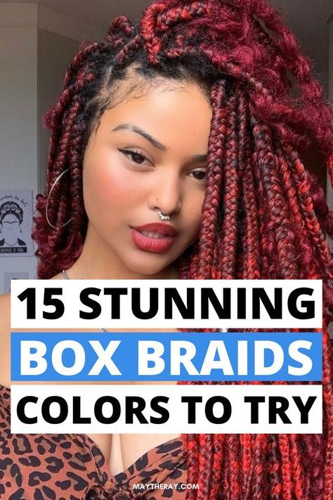 Need some bold new protective hairstyle ideas for black women? Check out these stunning box braids with color that are actually worth copying! #hair #boxbraids #protectivehairstyles #blackhair Braids For The Fall Black Women, Fall Color Box Braids Black Women, Box Braids Hair Color Ideas, Hair Colors For Braids, 2023 Black Hairstyles, Braid Types For Black Women, Summer Box Braids Colors, Color Box Braids For Black Women, Colored Box Braids For Black Women