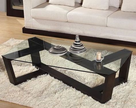 39 Elegant Glass Coffee Tables for a Transparent Living Room Centre Table Design, Meja Sofa, Glass Coffee Tables, Tea Table Design, Center Table Living Room, تصميم الطاولة, Coffee Table Plans, Welded Furniture, Kursi Bar