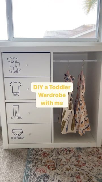 Diy Montessori Wardrobe, Ikea Toddler Room, Ikea Montessori, Montessori Wardrobe, Montessori Toddler Rooms, Toddler Wardrobe, Ikea Drawer, Toddler Closet, Baby Clothes Storage