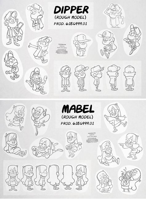 Gravity Falls - Dipper & Wendy Dipper Y Mabel, Traditional Animation, Gravity Falls Characters, Android Jones, Expression Sheet, Gravity Falls Dipper, Desenhos Gravity Falls, Dipper And Mabel, Character Model Sheet