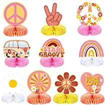 Kids Party Centerpieces, Teen Girl Birthday Party, Baby Shower Photo Booth Props, Hippie Birthday Party, Rainbow Daisy, Hippie Birthday, Daisy Party, Baby Shower Photo Booth